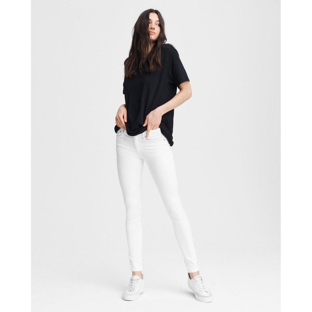 Rag & Bone Women's Mid-Rise Skinny - White Slim Fit  Jeans Size 26